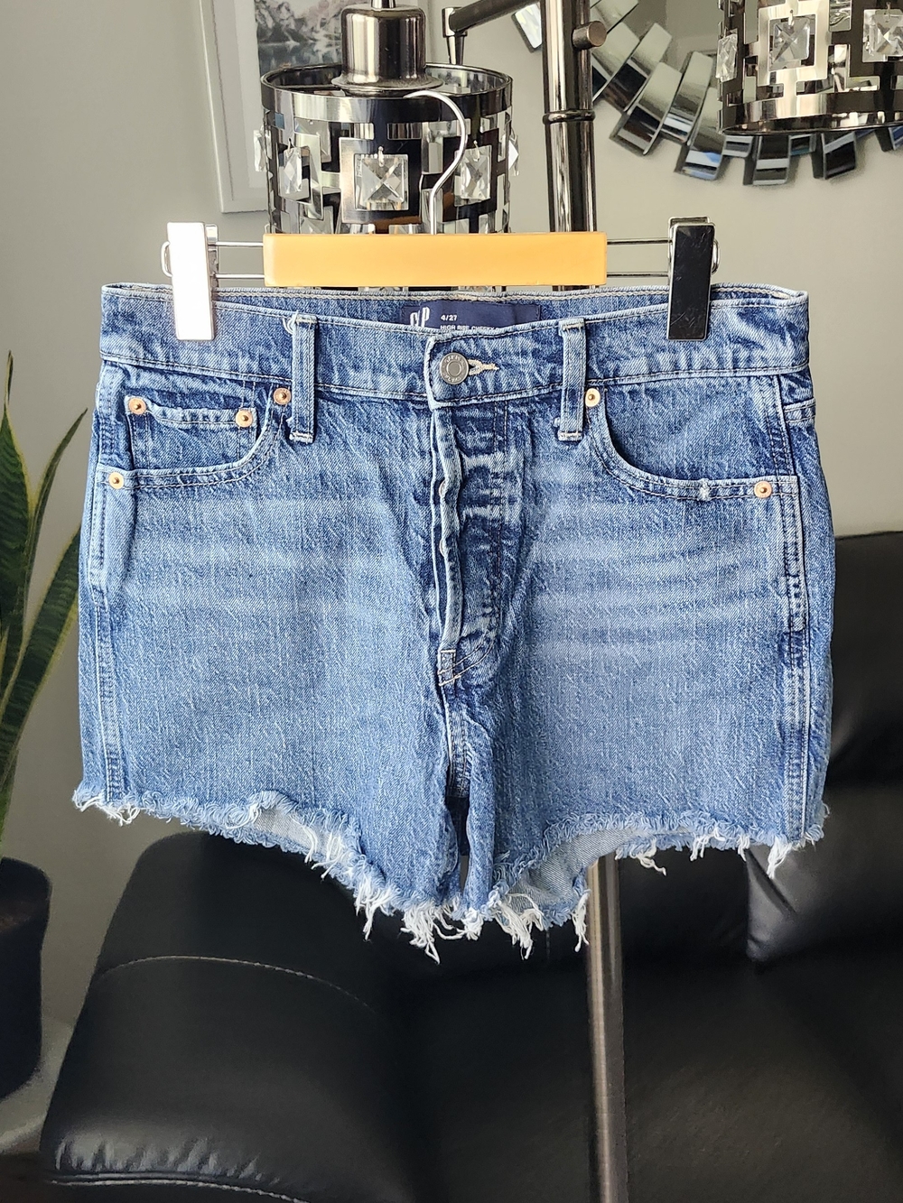 GAP Light Blue Distressed Denim Cutoff Shorts